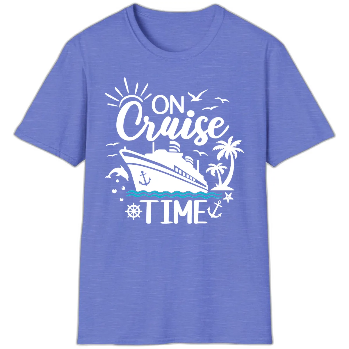 On Cruise Time T-Shirt in Heather Royal