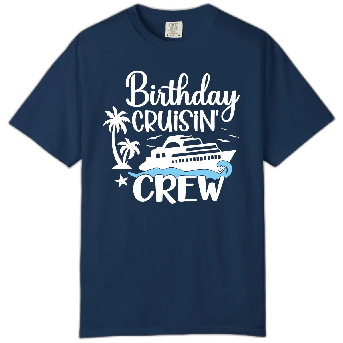 Birthday Cruisin' Crew Comfort Color in Navy