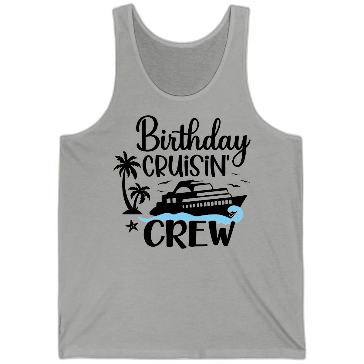 Birthday Cruisin' Crew Tank in Athletic Heather