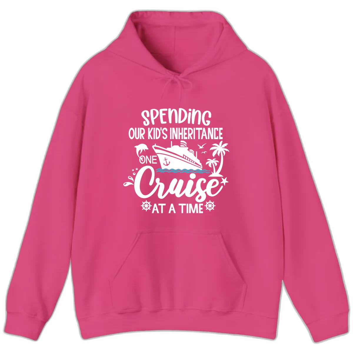 One Cruise At A Time Inheritance Hoodie in Heliconia