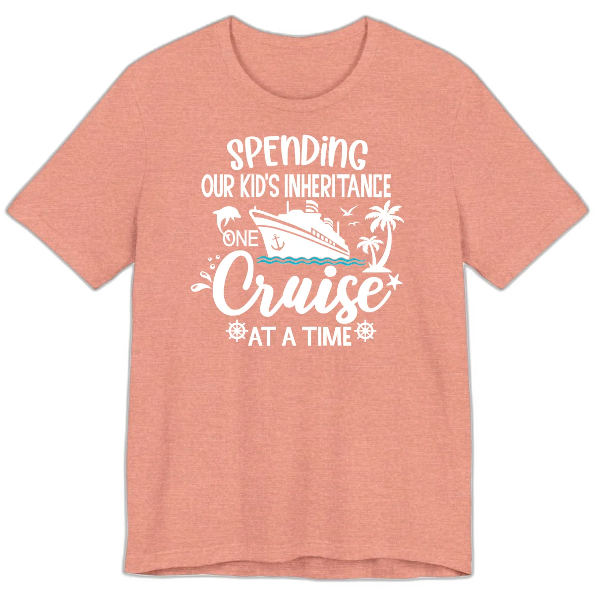 One Cruise At A Time Inheritance Premium T-Shirt in Heather Sunset