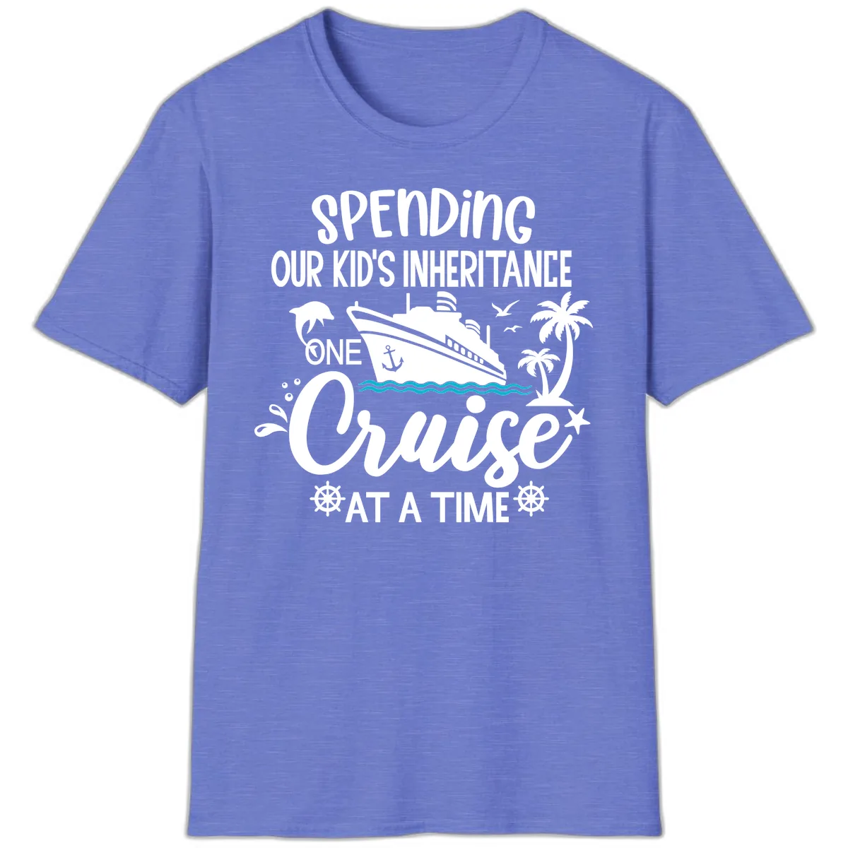 One Cruise At A Time Inheritance T-Shirt in Heather Royal