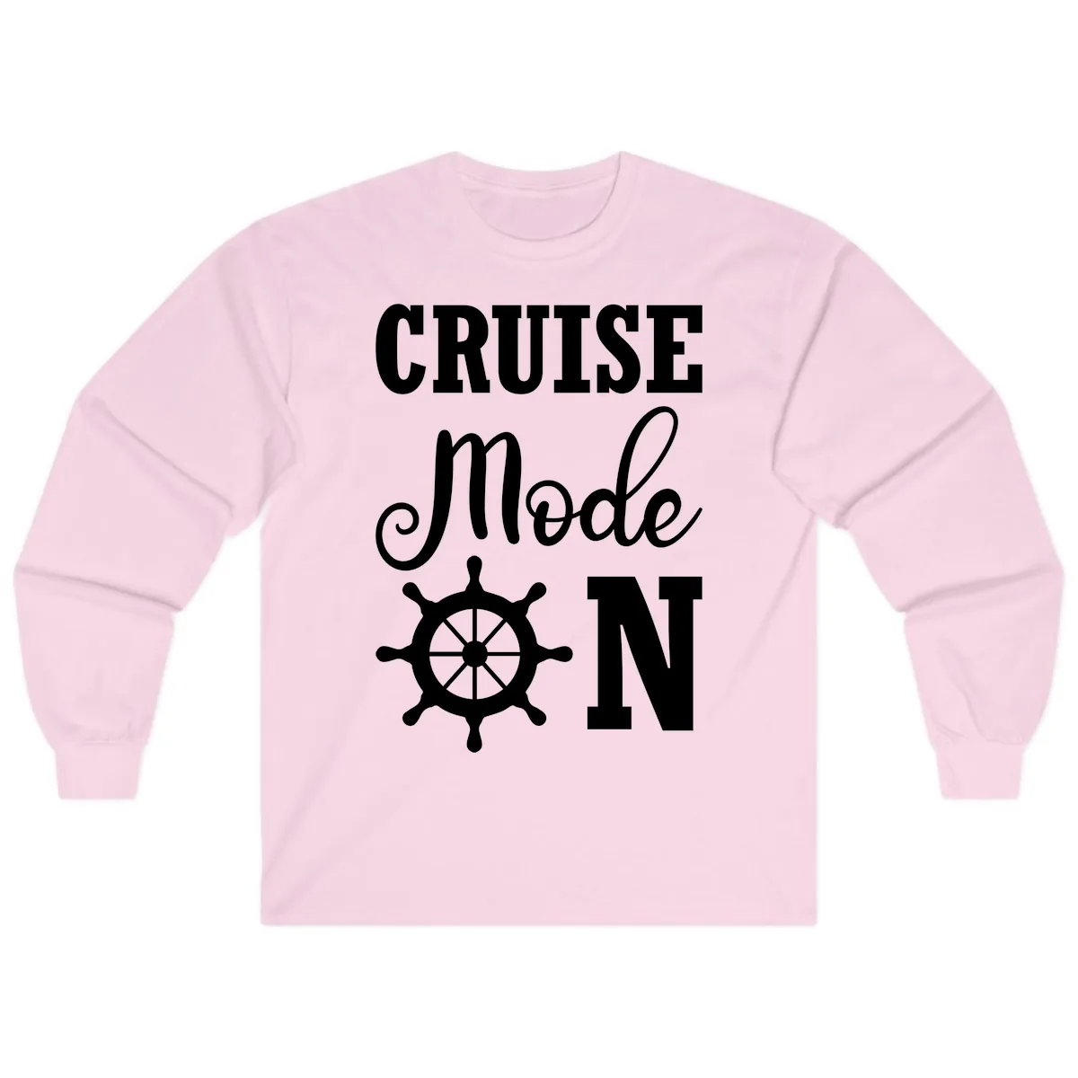Cruise Mode Ship Wheel Long Sleeve in Light Pink