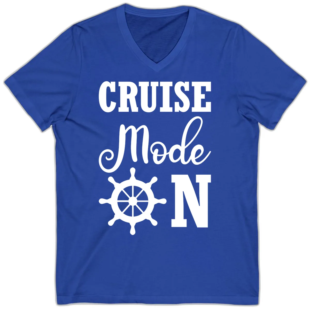 Cruise Mode Ship Wheel V-Neck in True Royal
