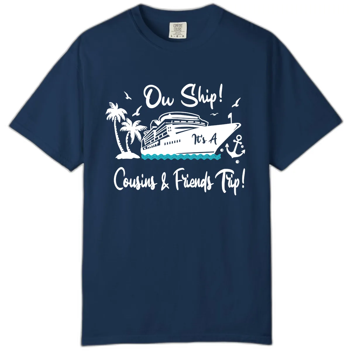 Ow Ship Cousins & Friends Trip Comfort Color in Navy