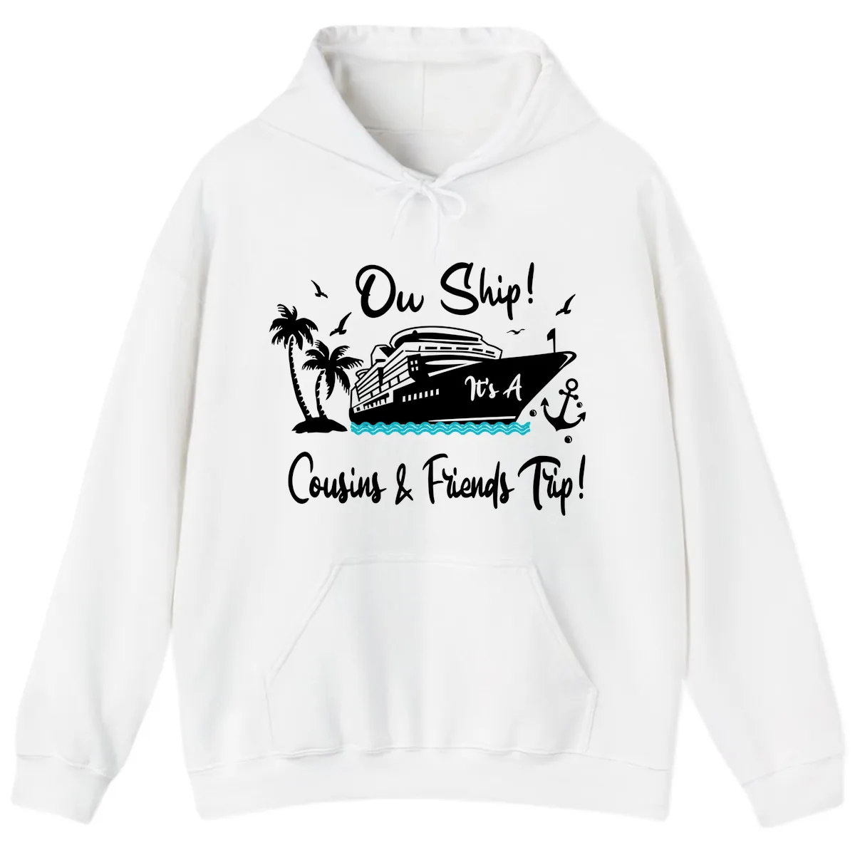 Ow Ship Cousins & Friends Trip Hoodie in White