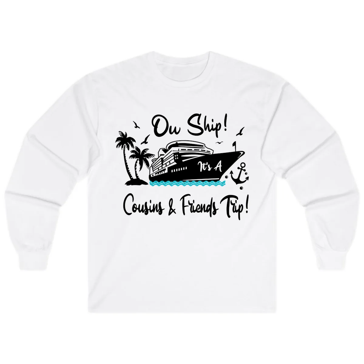 Ow Ship Cousins & Friends Trip Long Sleeve in White