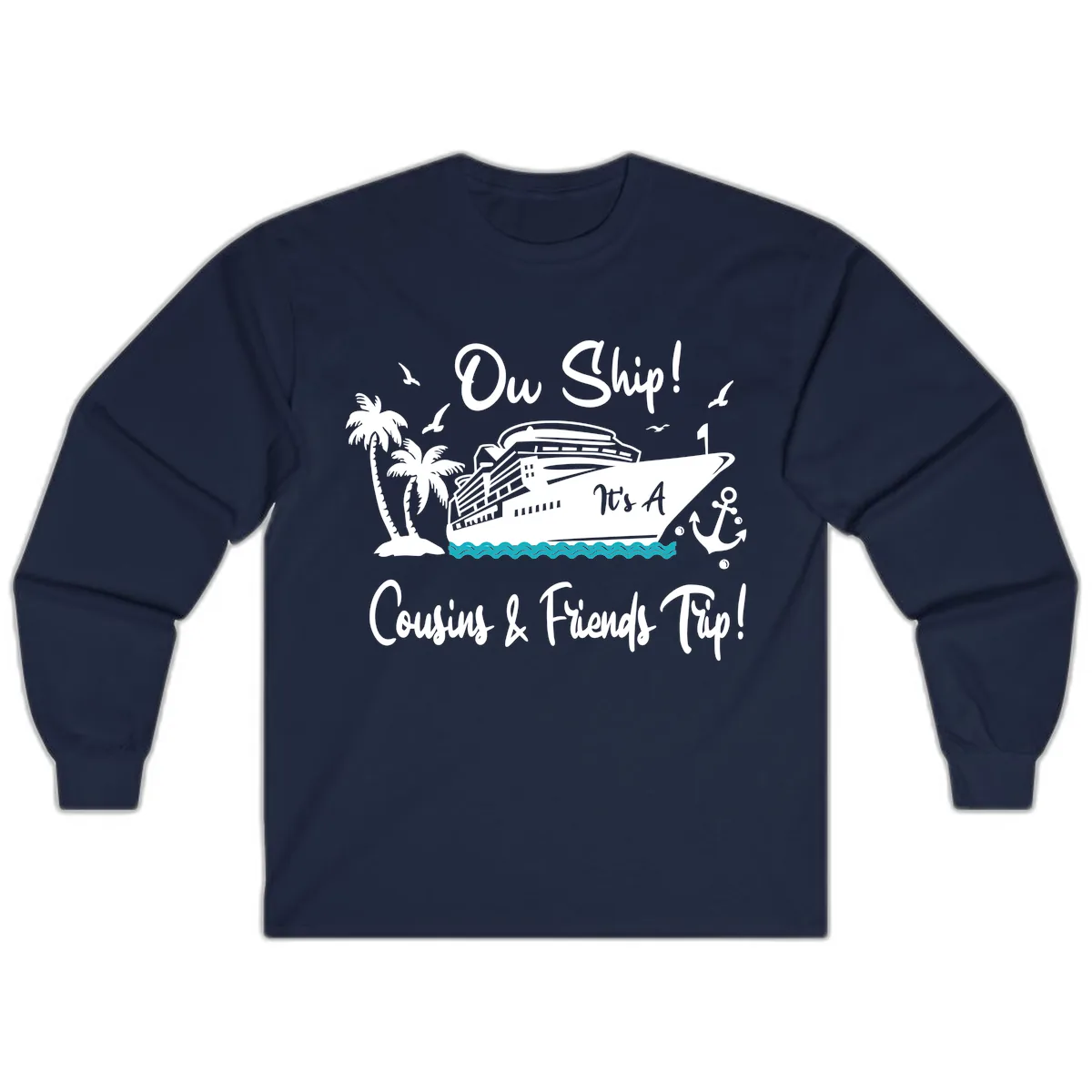 Ow Ship Cousins & Friends Trip Long Sleeve in Navy