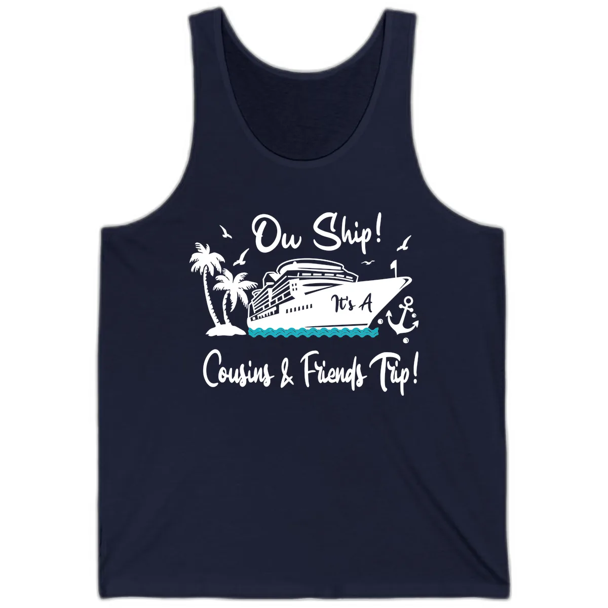 Ow Ship Cousins & Friends Trip Tank in Navy