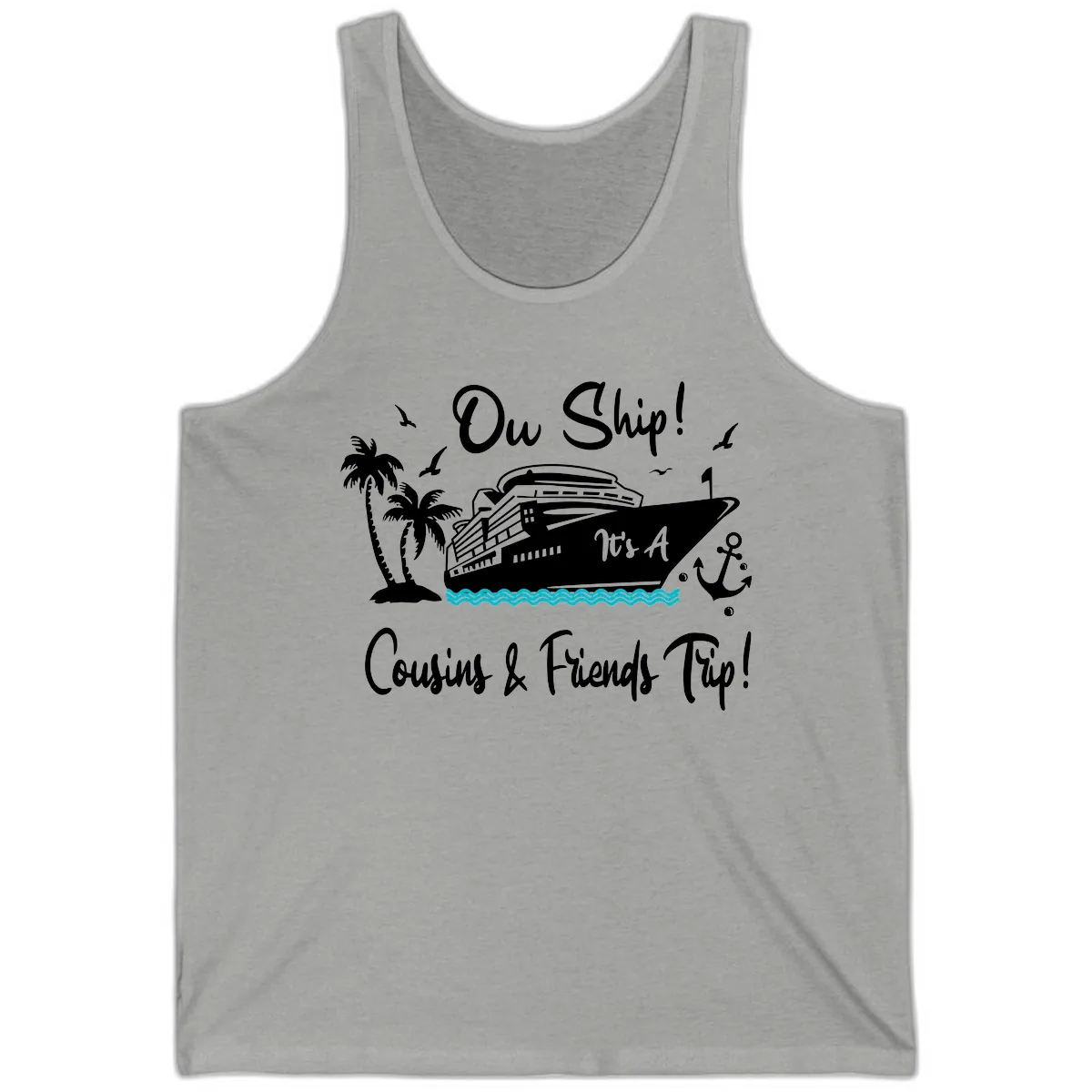 Ow Ship Cousins & Friends Trip Tank in Athletic Heather