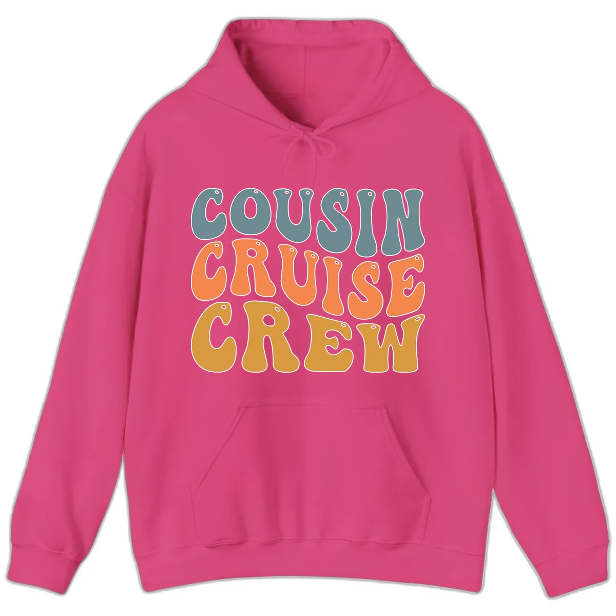 Cousin Cruise Crew Hoodie in Heliconia