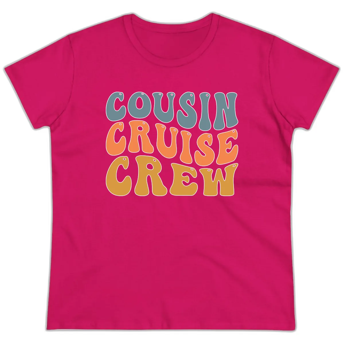 Cousin Cruise Crew Ladies Tee in Heliconia