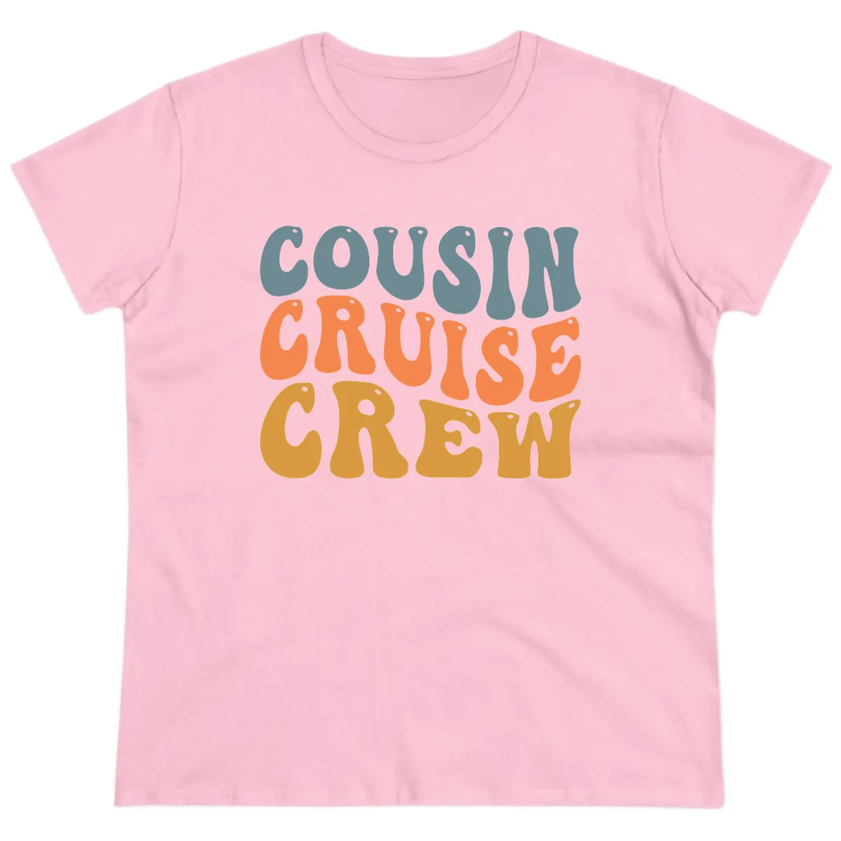 Cousin Cruise Crew Ladies Tee in Light Pink