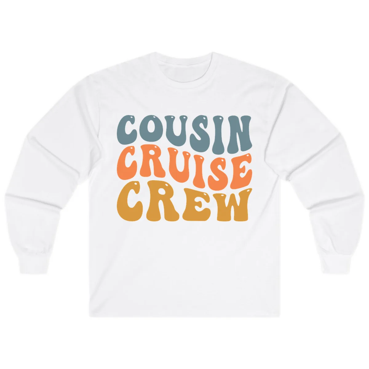 Cousin Cruise Crew Long Sleeve in White