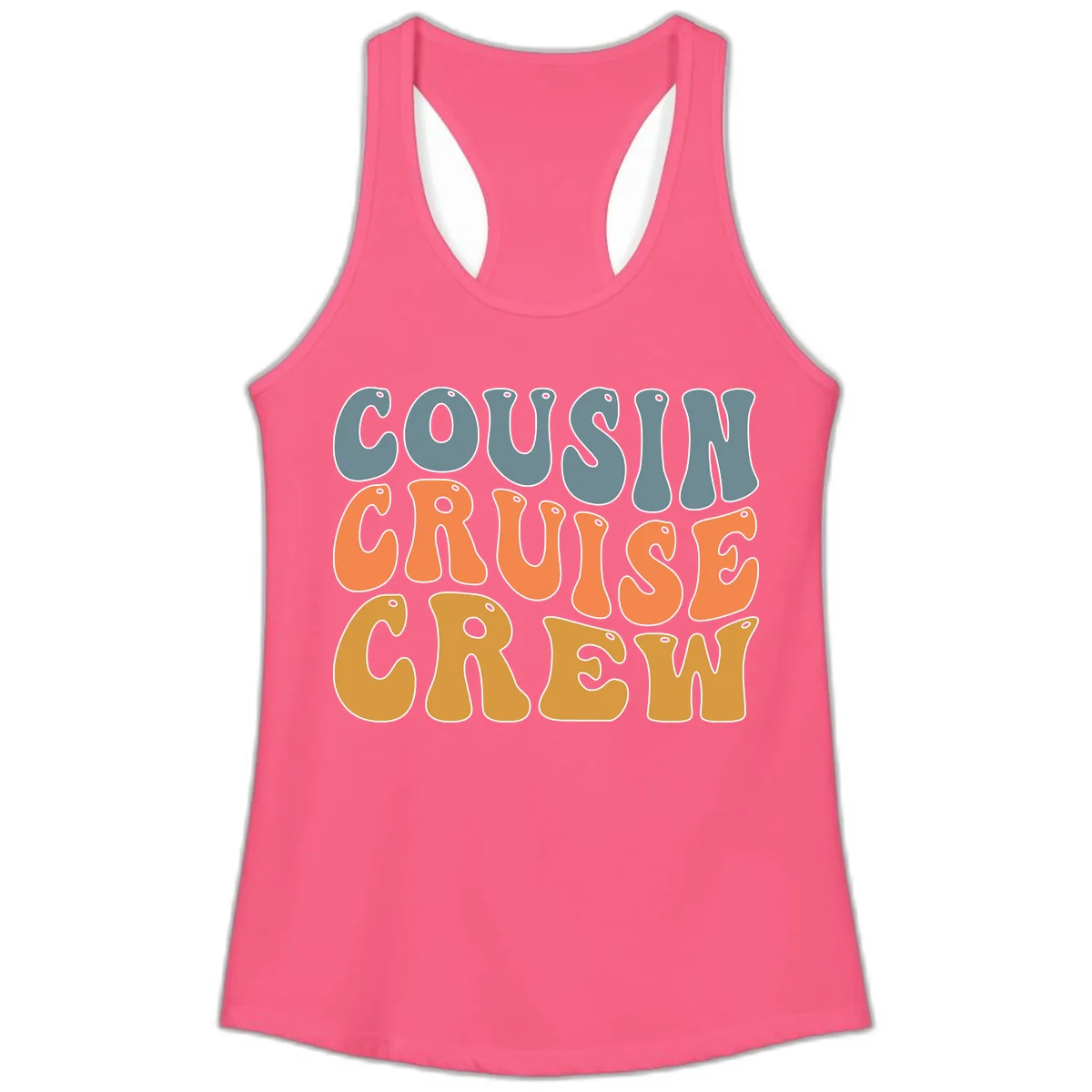Cousin Cruise Crew Ladies Tank in Solid Hot Pink