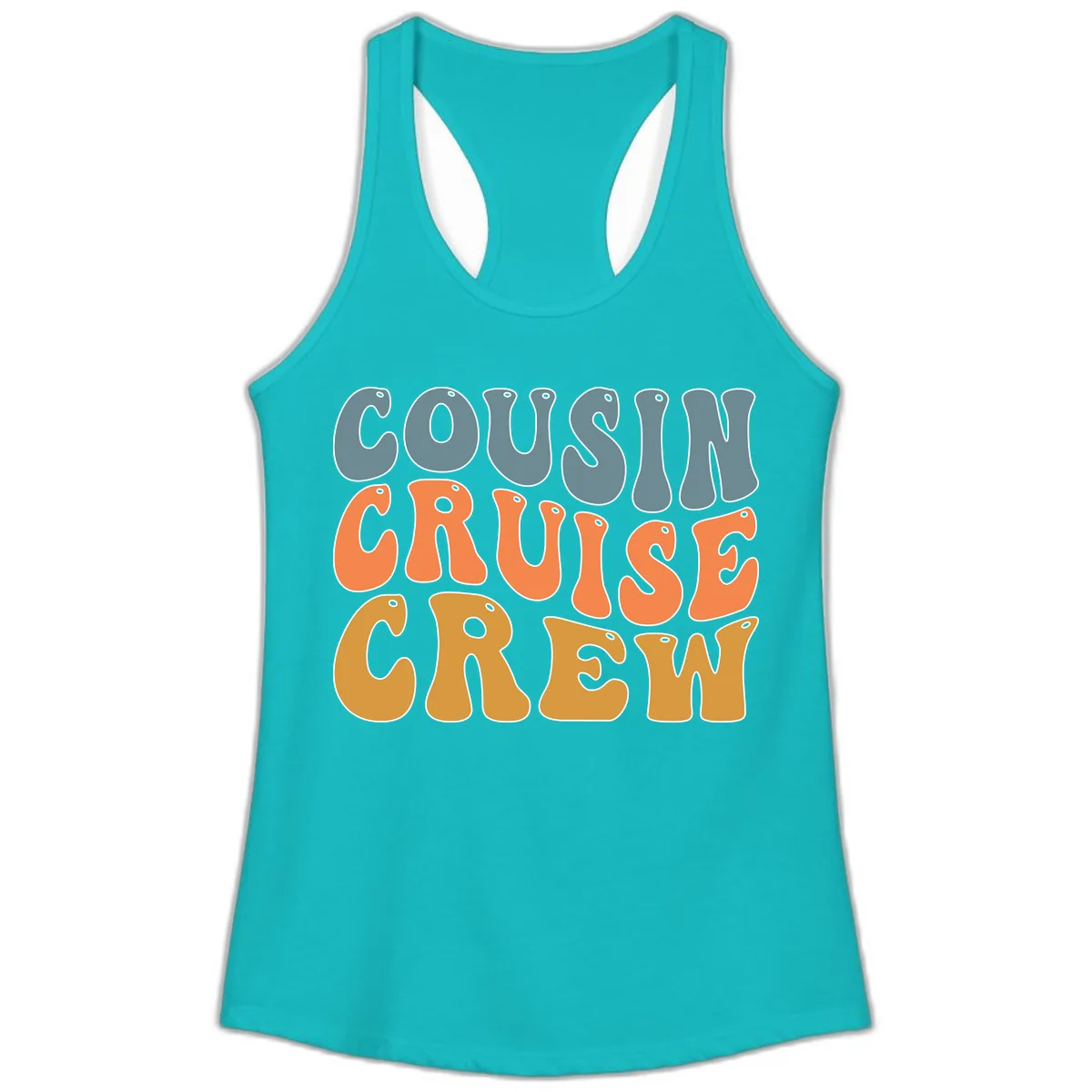 Cousin Cruise Crew Ladies Tank in Tahiti Blue