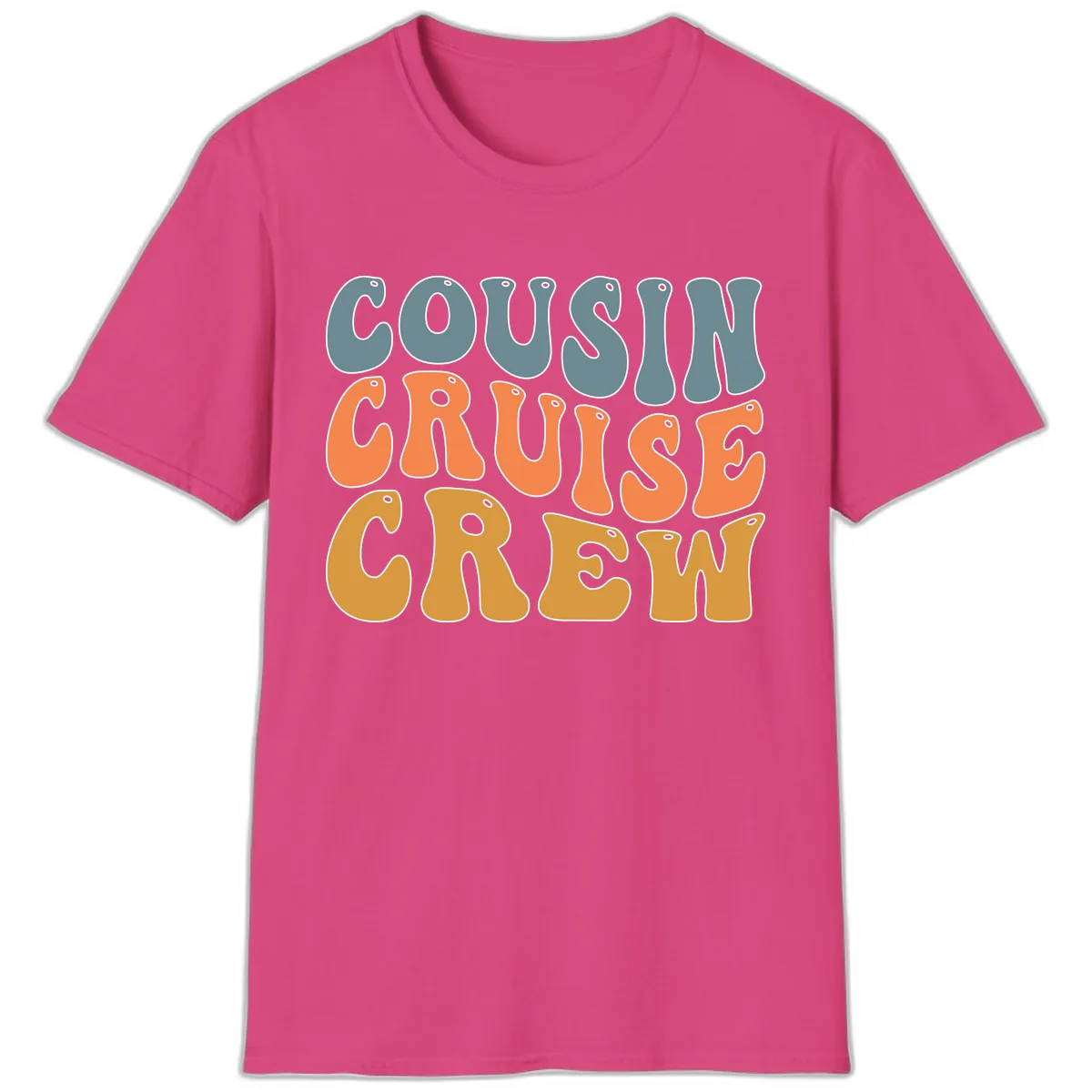 Cousin Cruise Crew T-Shirt in Heliconia