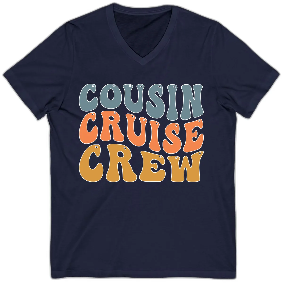 Cousin Cruise Crew V-Neck in Navy