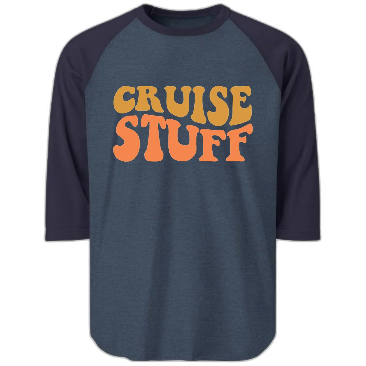 Cruise Stuff Raglan 3/4 in Heather Denim Navy