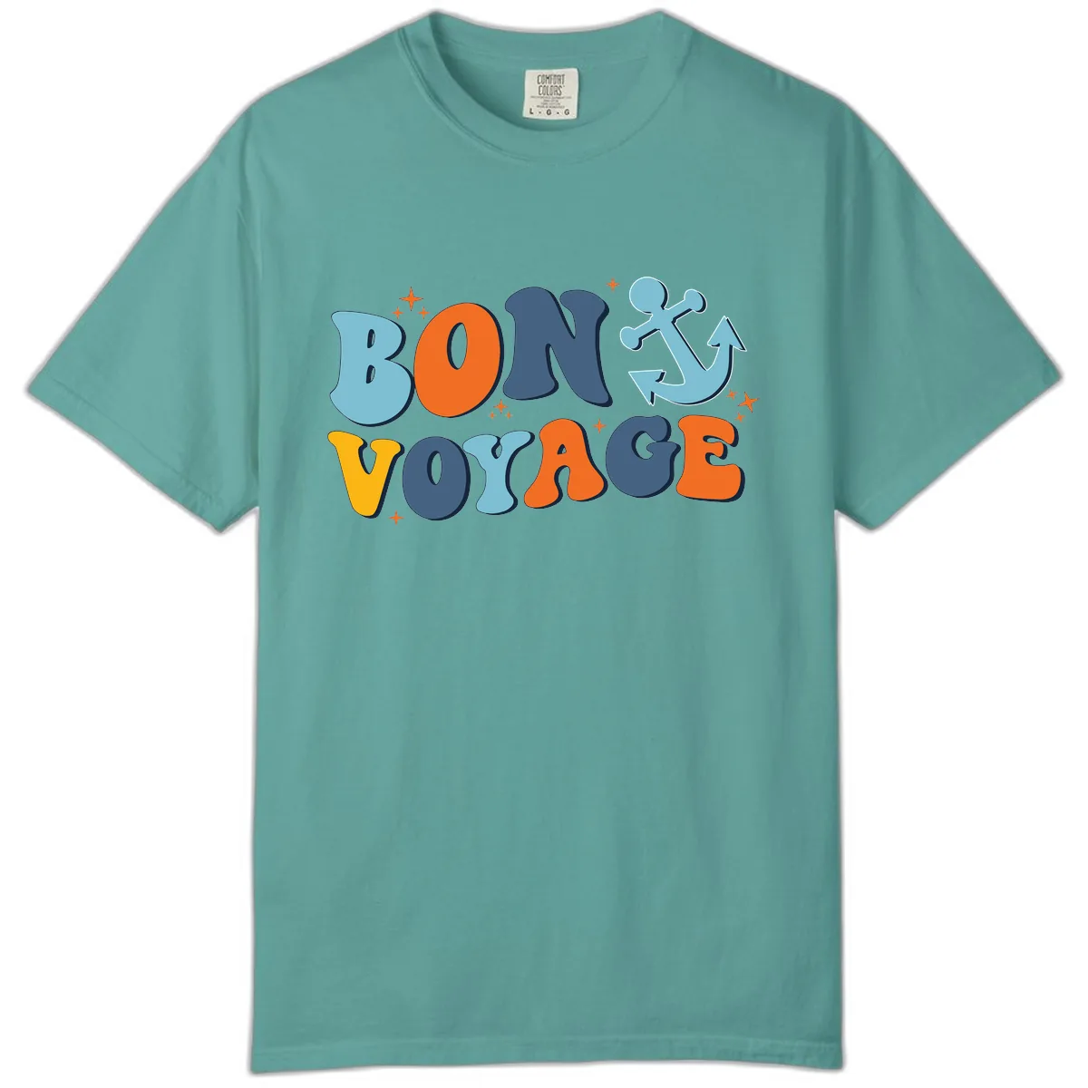 Bon Voyage Anchor Comfort Color in Seafoam