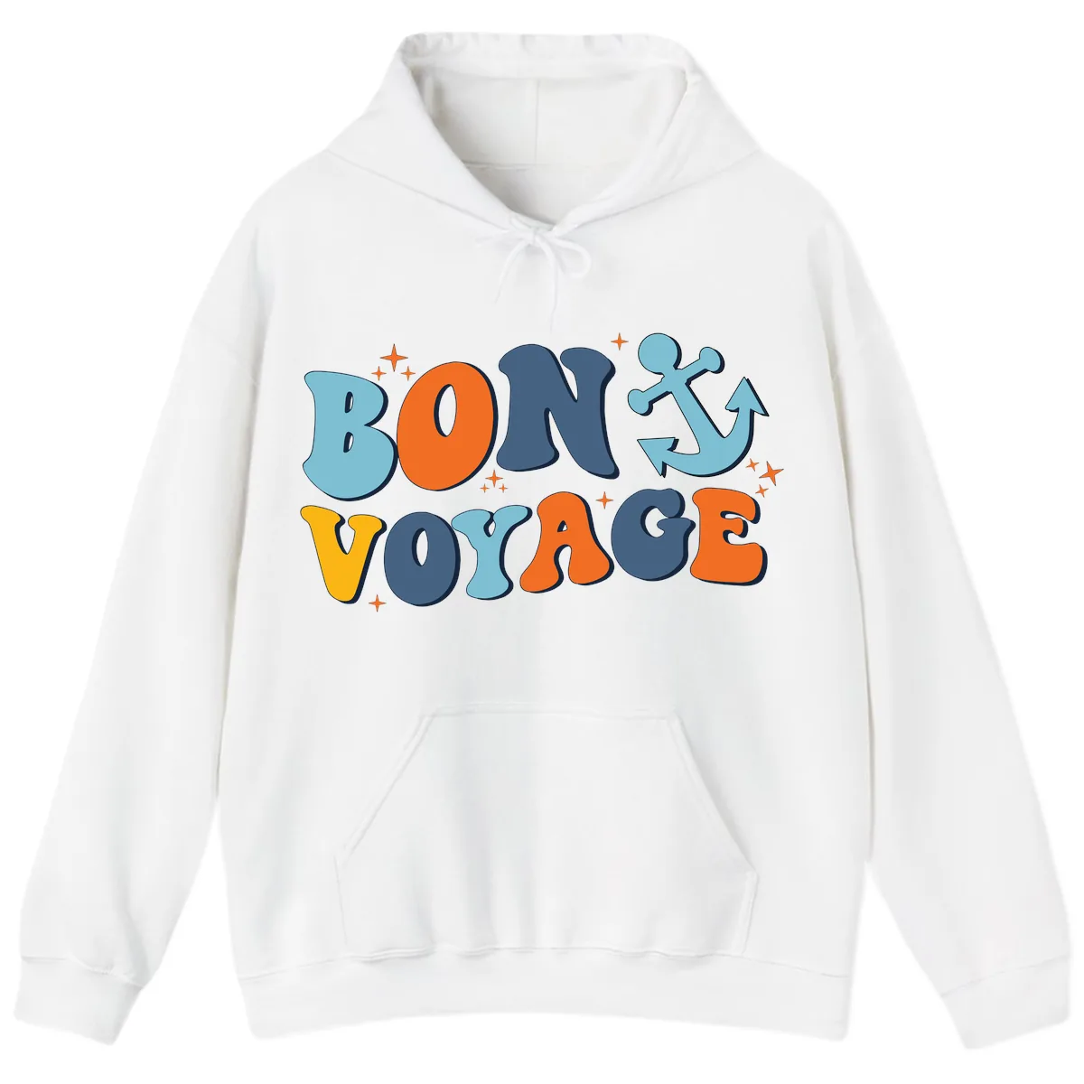 Bon Voyage Anchor Hoodie in White
