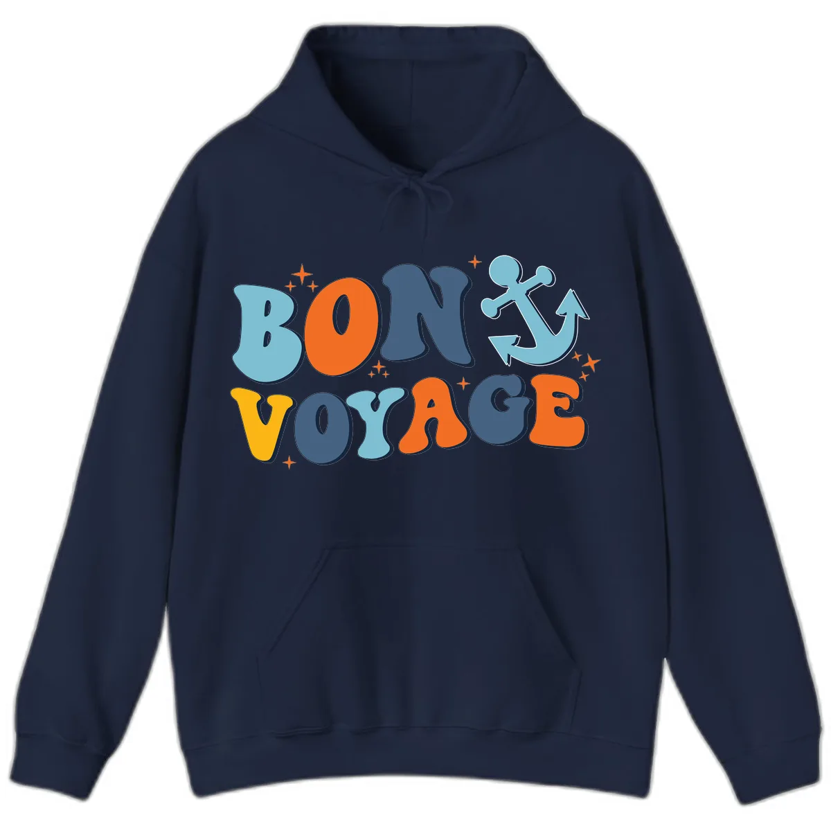 Bon Voyage Anchor Hoodie in Navy