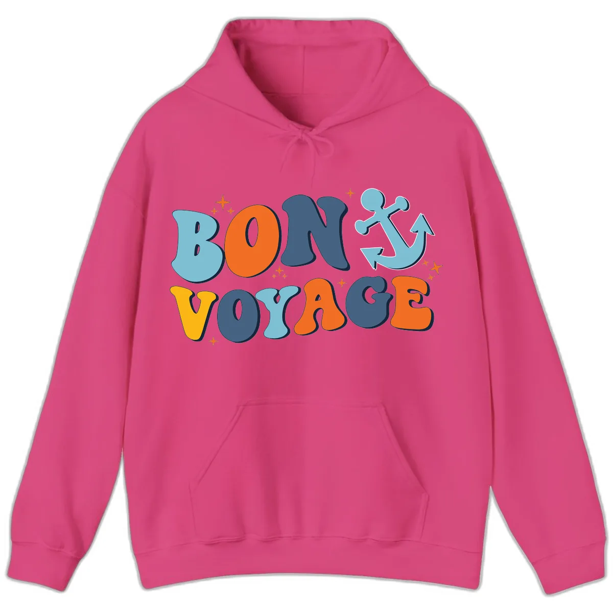 Bon Voyage Anchor Hoodie in Heliconia
