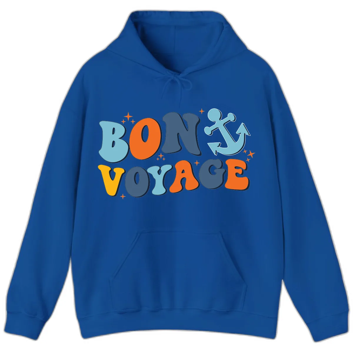 Bon Voyage Anchor Hoodie in Royal