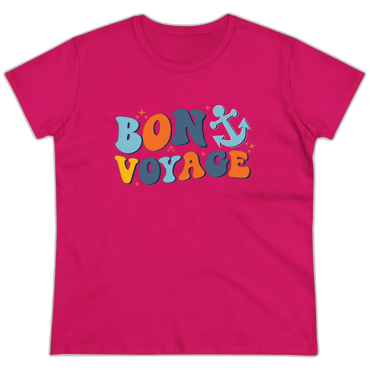 Bon Voyage Anchor Ladies Tee in Heliconia
