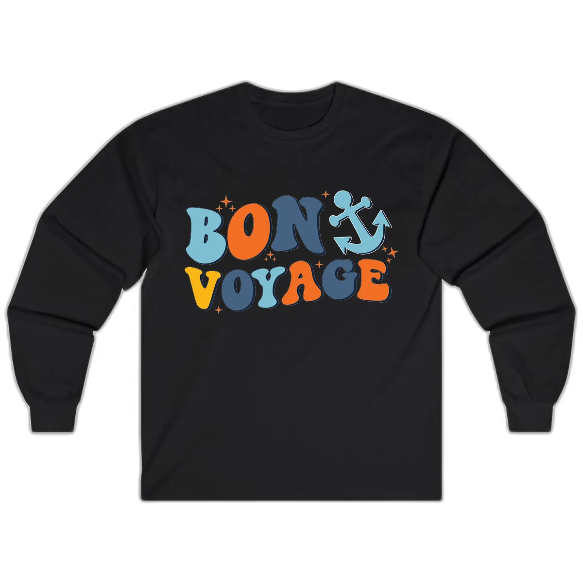 Bon Voyage Anchor Long Sleeve in Black
