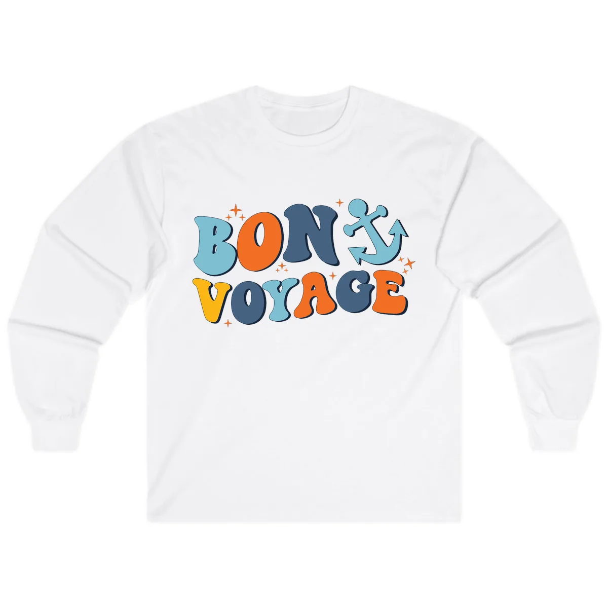 Bon Voyage Anchor Long Sleeve in White