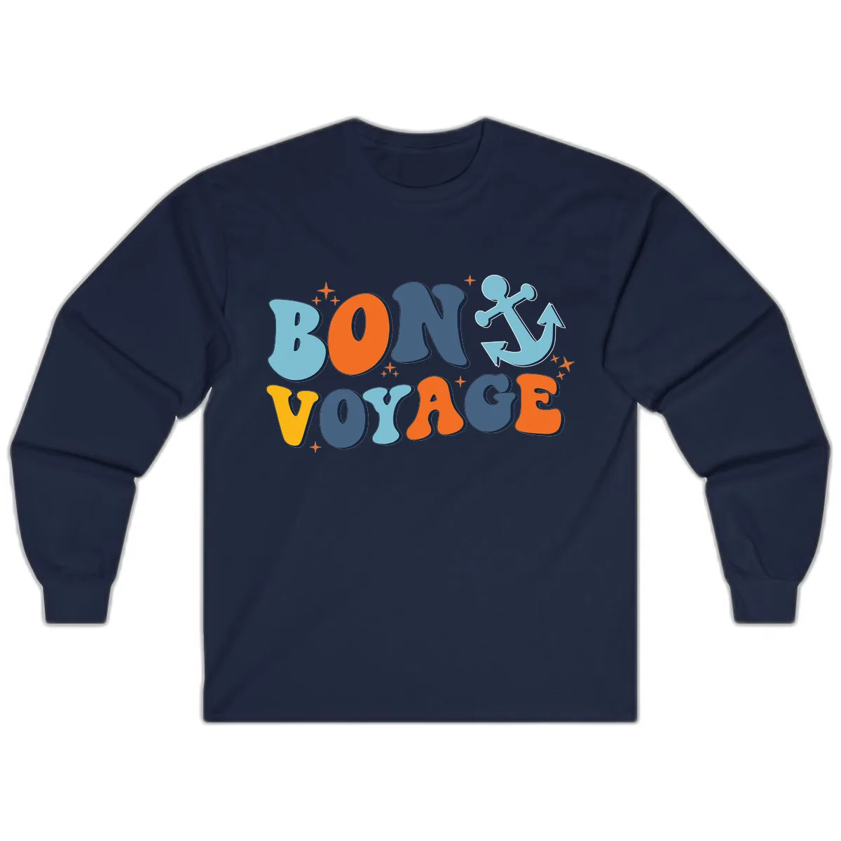 Bon Voyage Anchor Long Sleeve in Navy