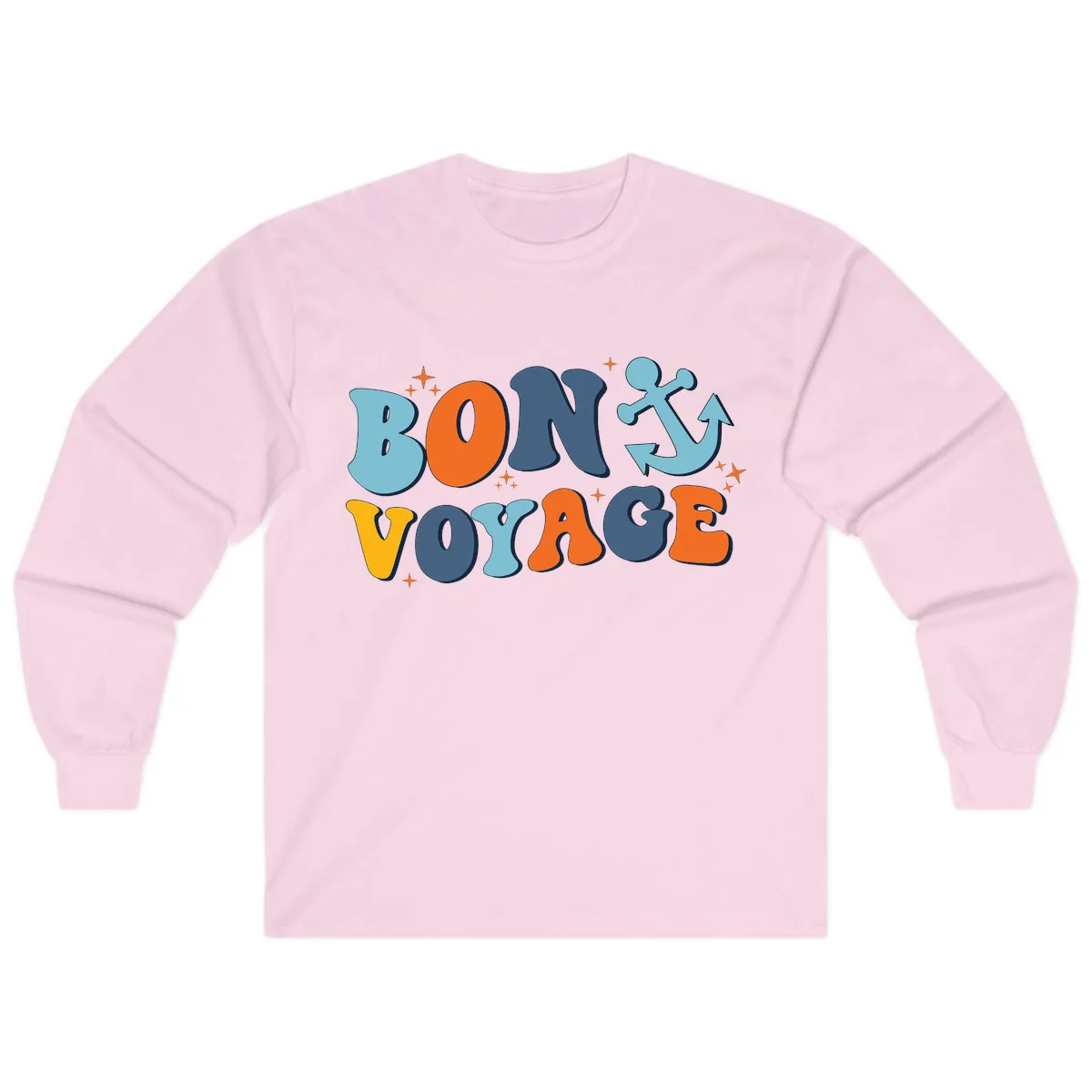 Bon Voyage Anchor Long Sleeve in Light Pink