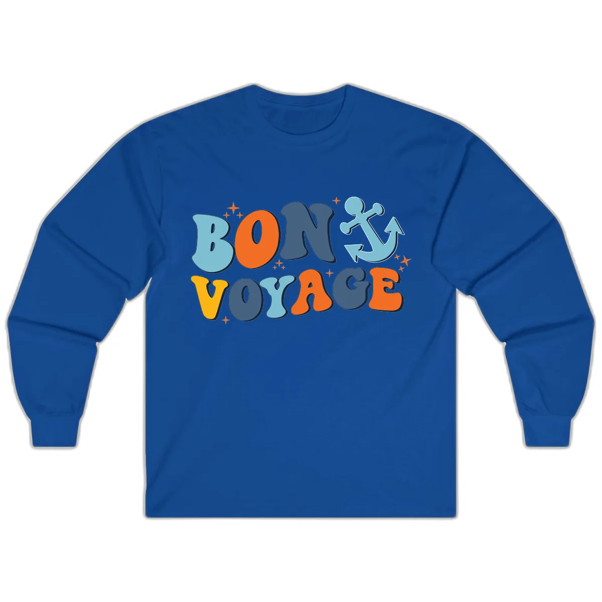 Bon Voyage Anchor Long Sleeve in Royal