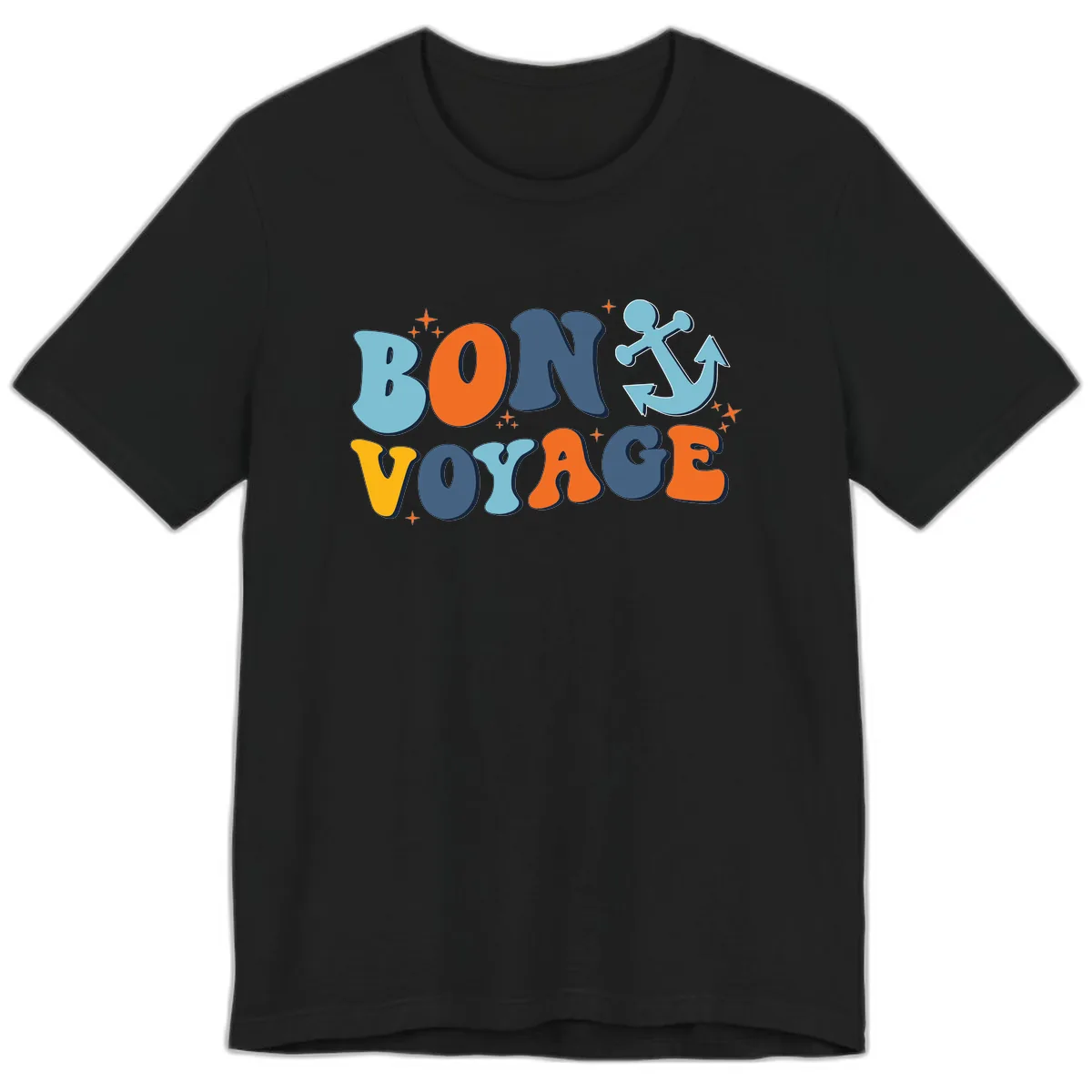 Bon Voyage Anchor Premium T-Shirt in Black