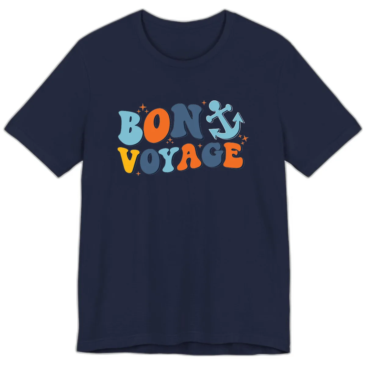 Bon Voyage Anchor Premium T-Shirt in Navy