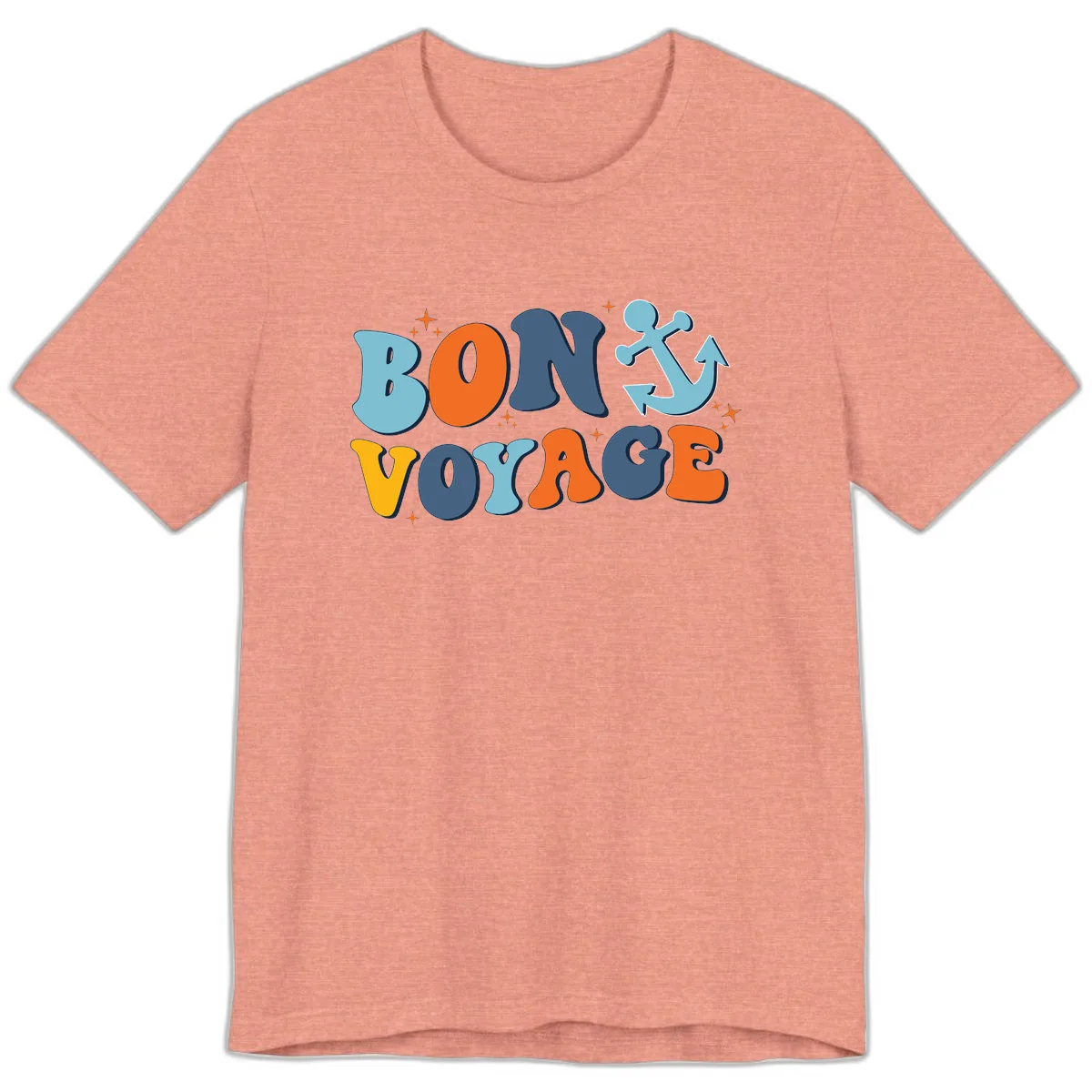 Bon Voyage Anchor Premium T-Shirt in Heather Sunset
