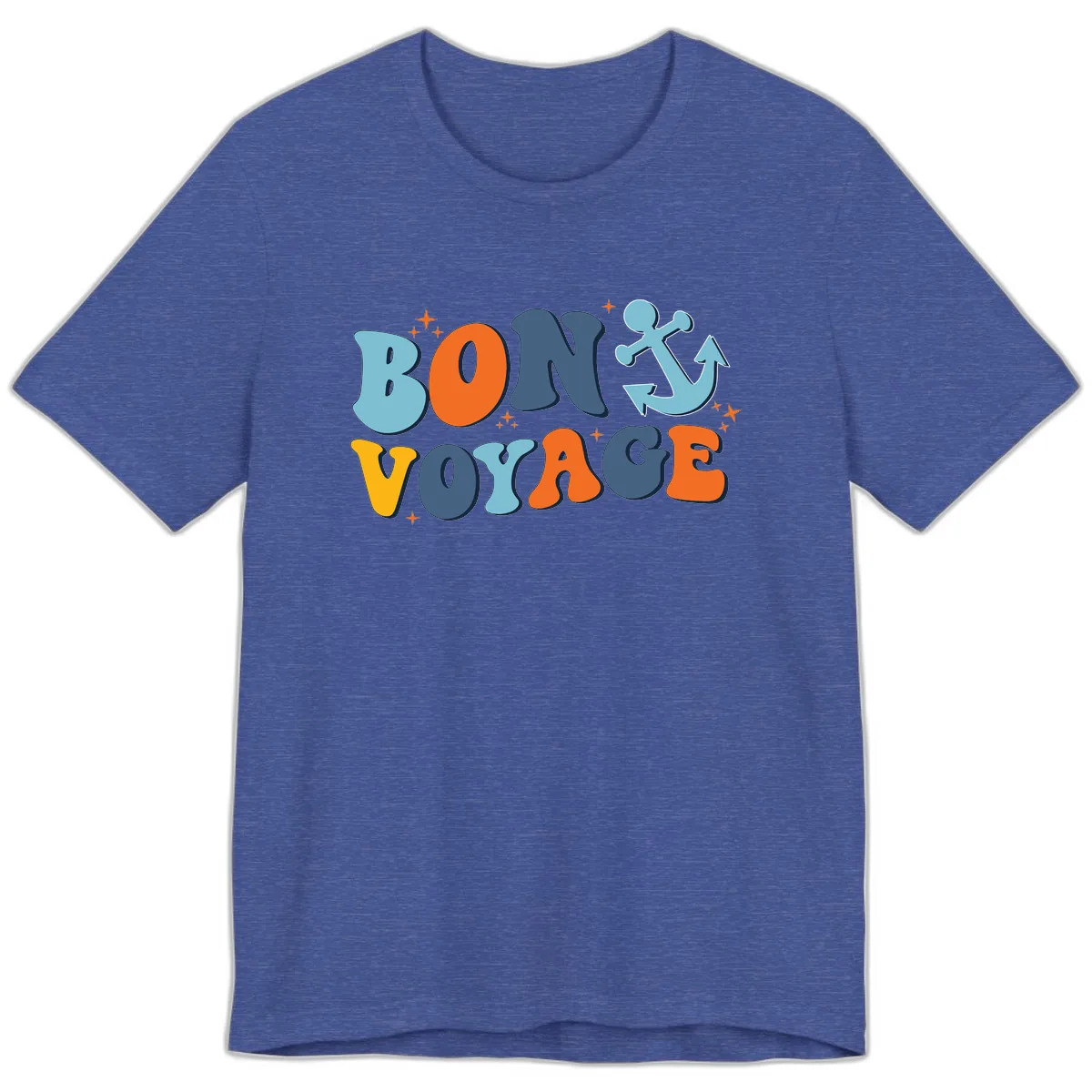 Bon Voyage Anchor Premium T-Shirt in Heather True Royal