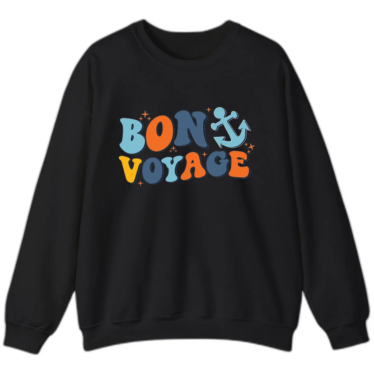 Bon Voyage Anchor Sweatshirt in Black