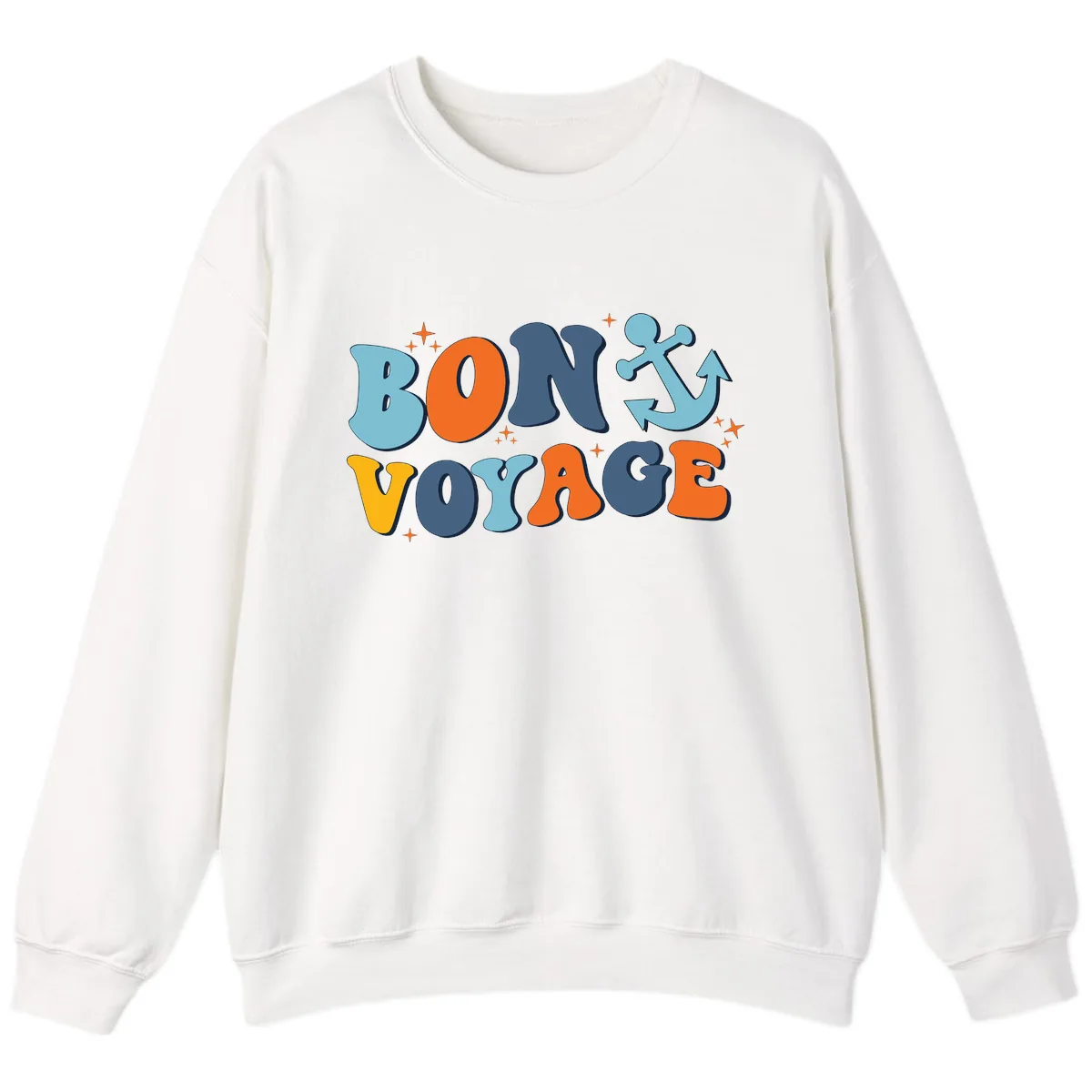 Bon Voyage Anchor Sweatshirt in White
