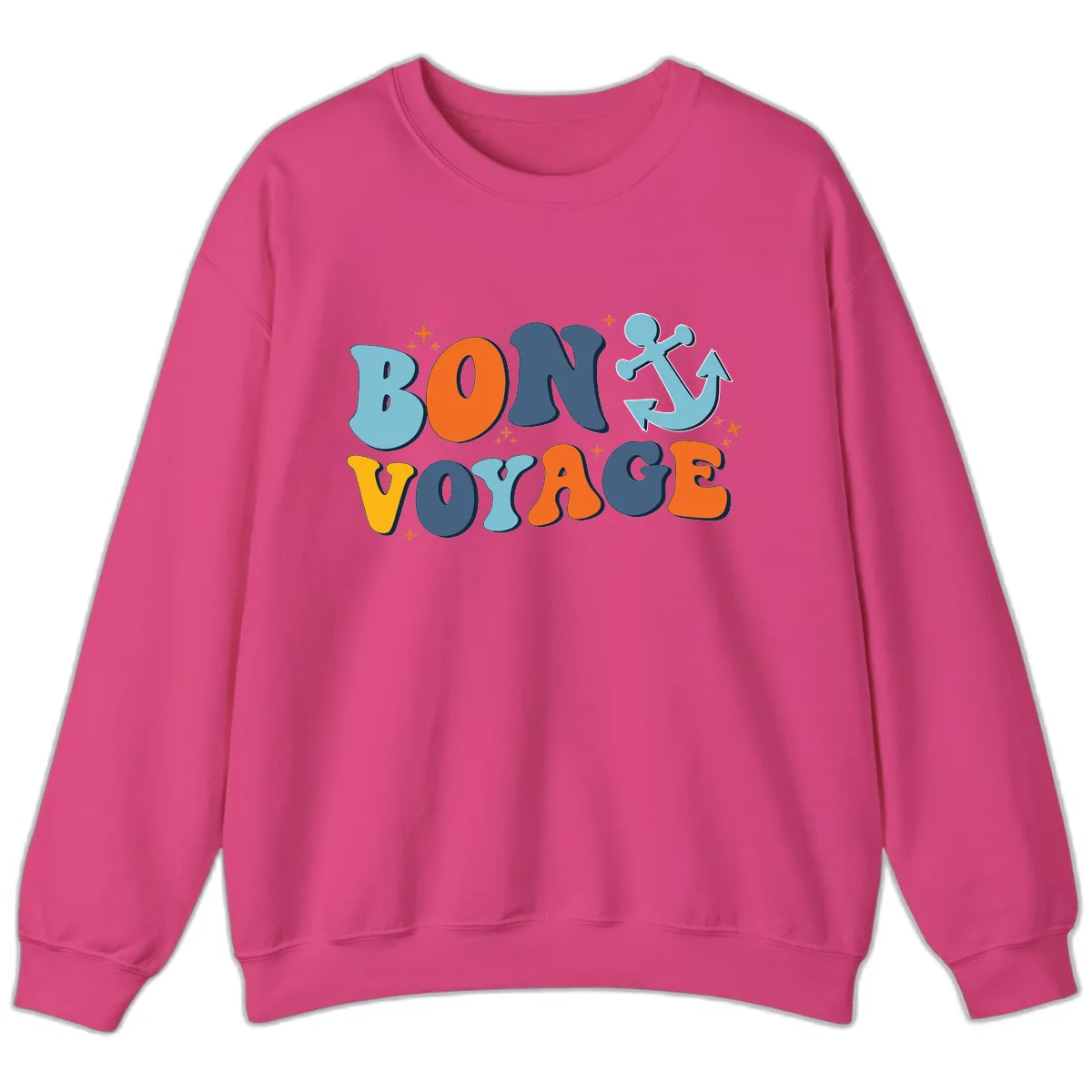 Bon Voyage Anchor Sweatshirt in Heliconia