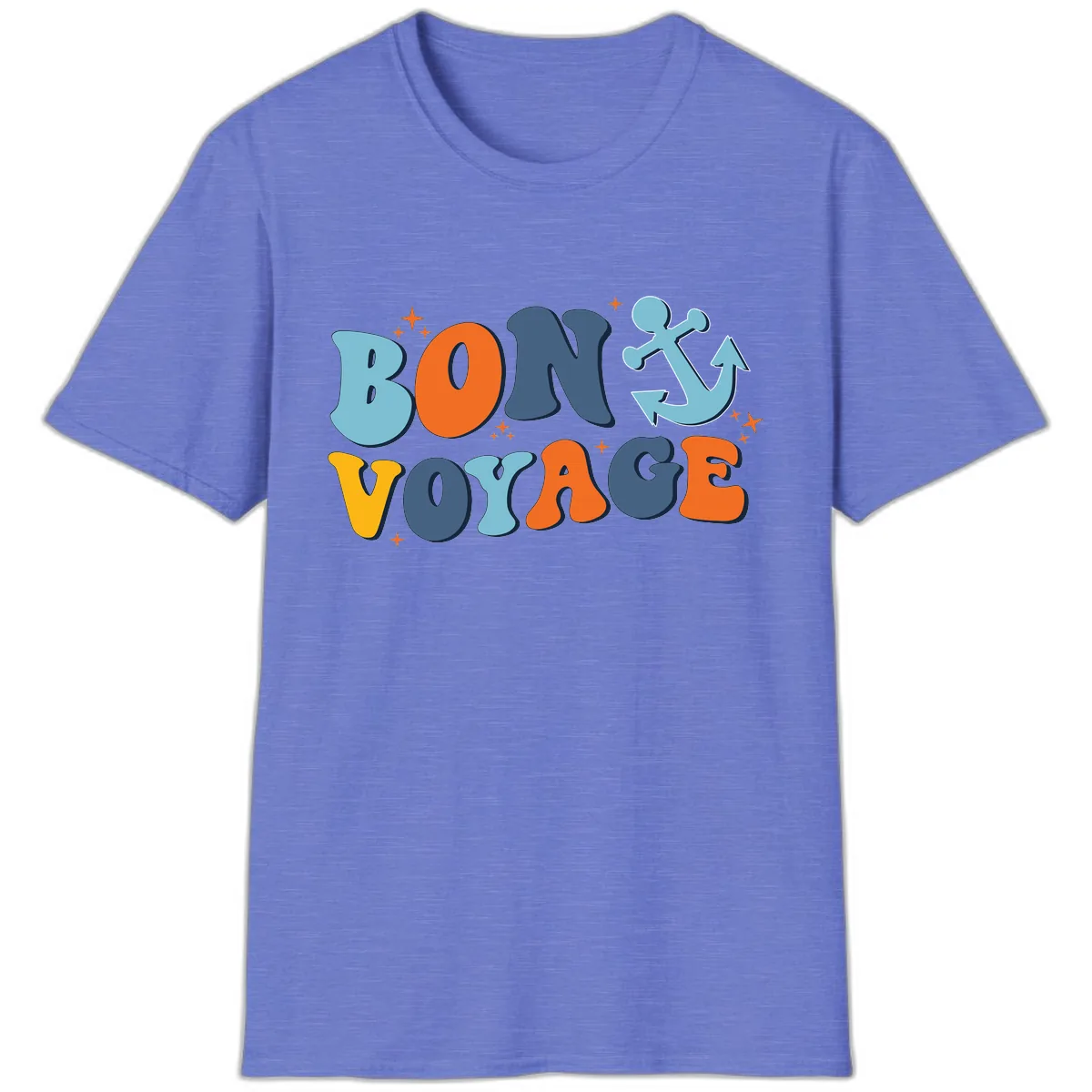 Bon Voyage Anchor T-Shirt in Heather Royal
