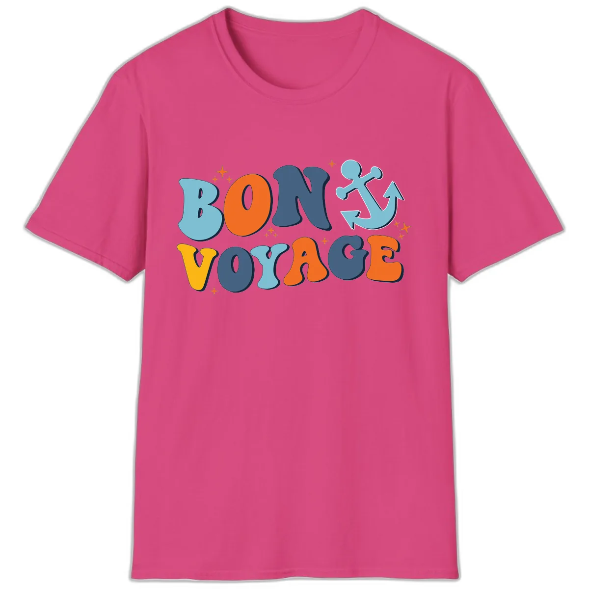 Bon Voyage Anchor T-Shirt in Heliconia