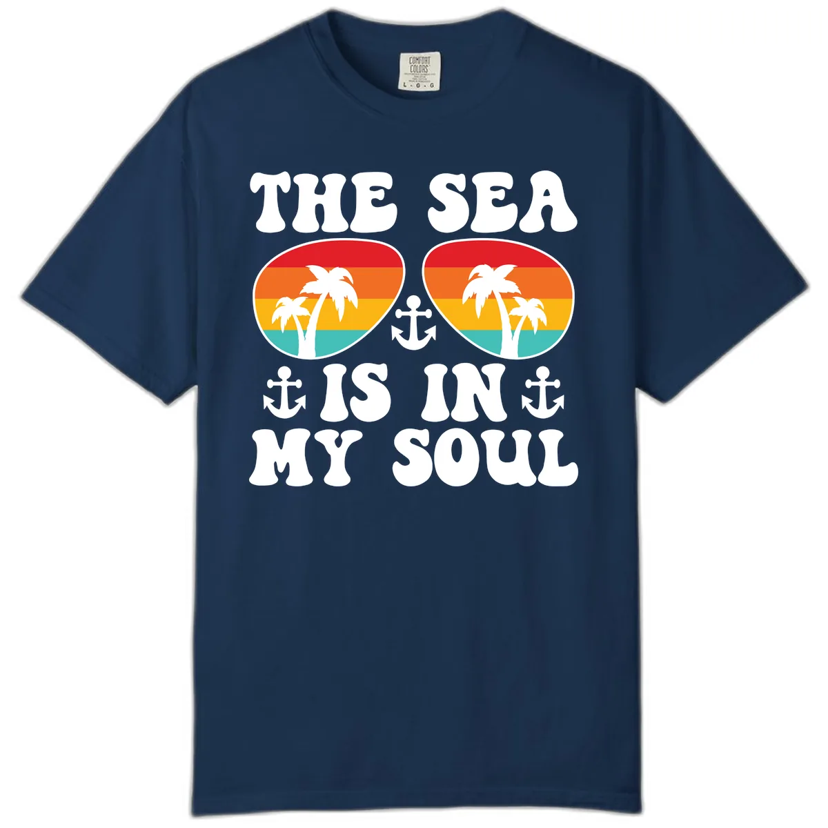 The Sea Is In My Soul Comfort Color in Navy