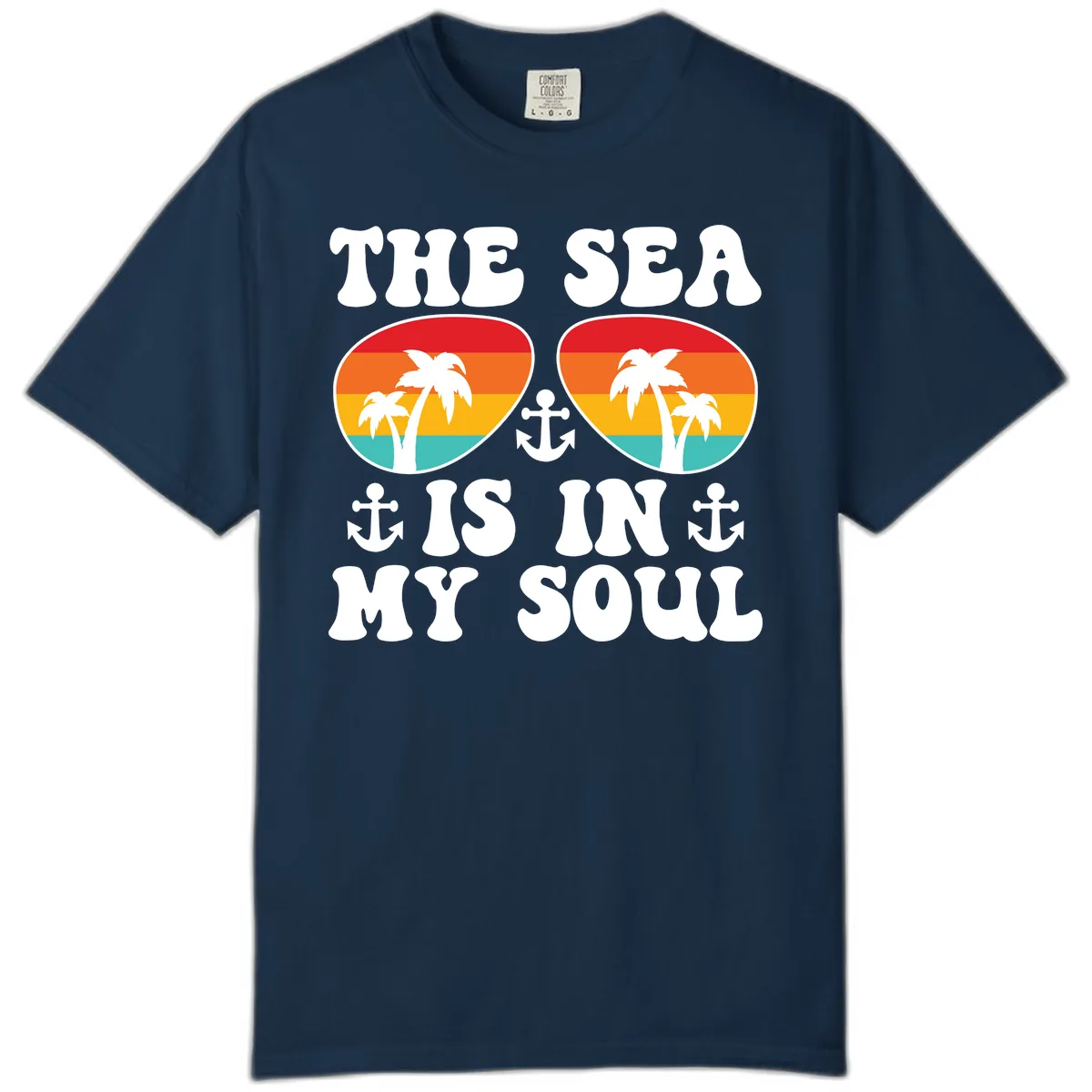 The Sea Is In My Soul Comfort Color in True Navy