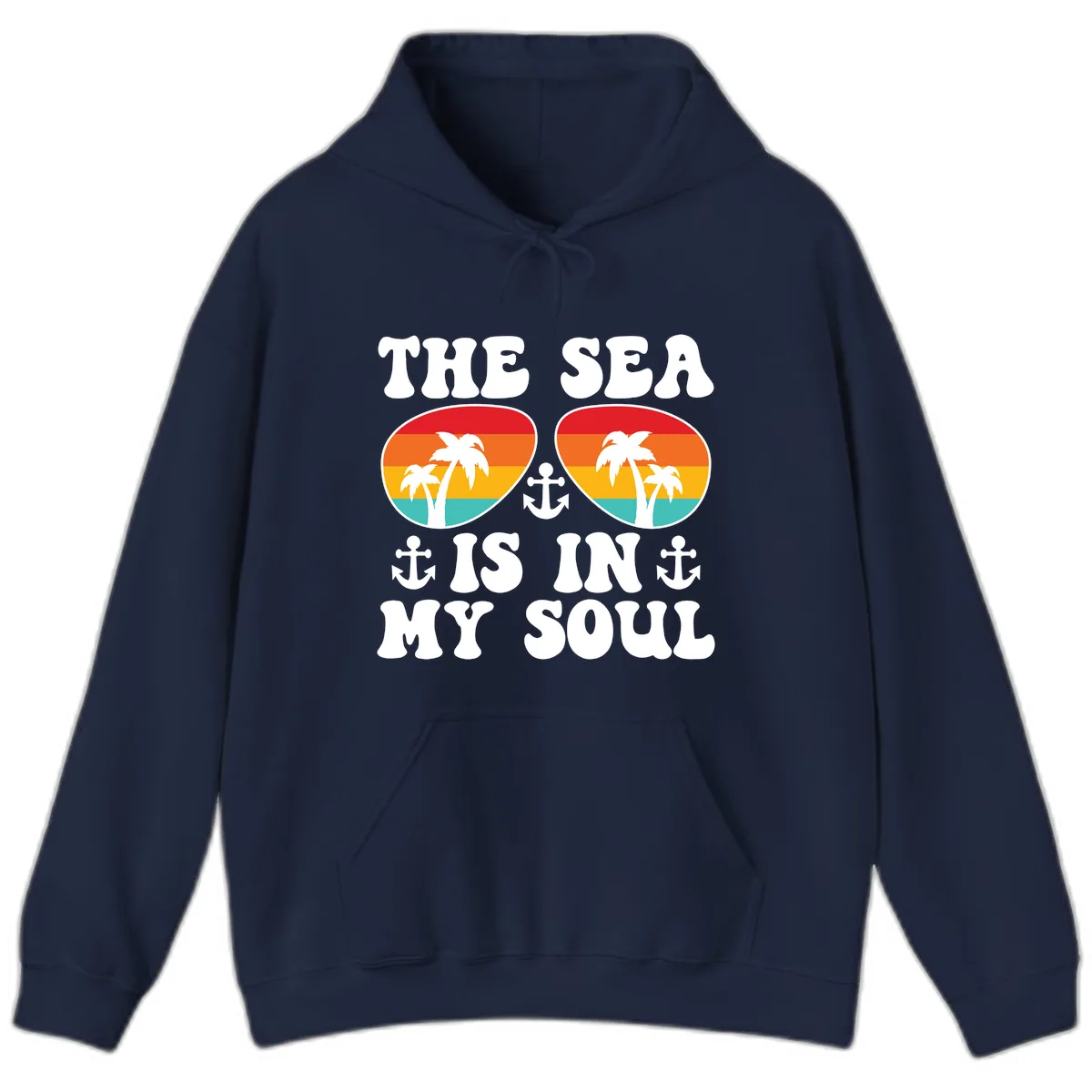 The Sea Is In My Soul Hoodie in Navy