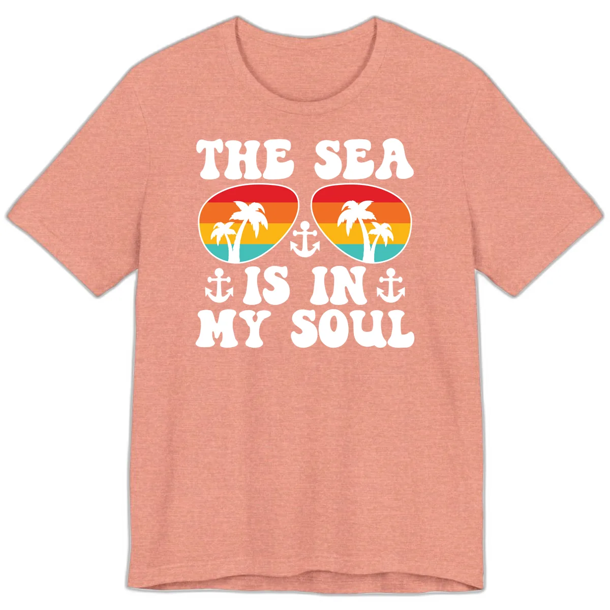 The Sea Is In My Soul Premium T-Shirt in Heather Sunset