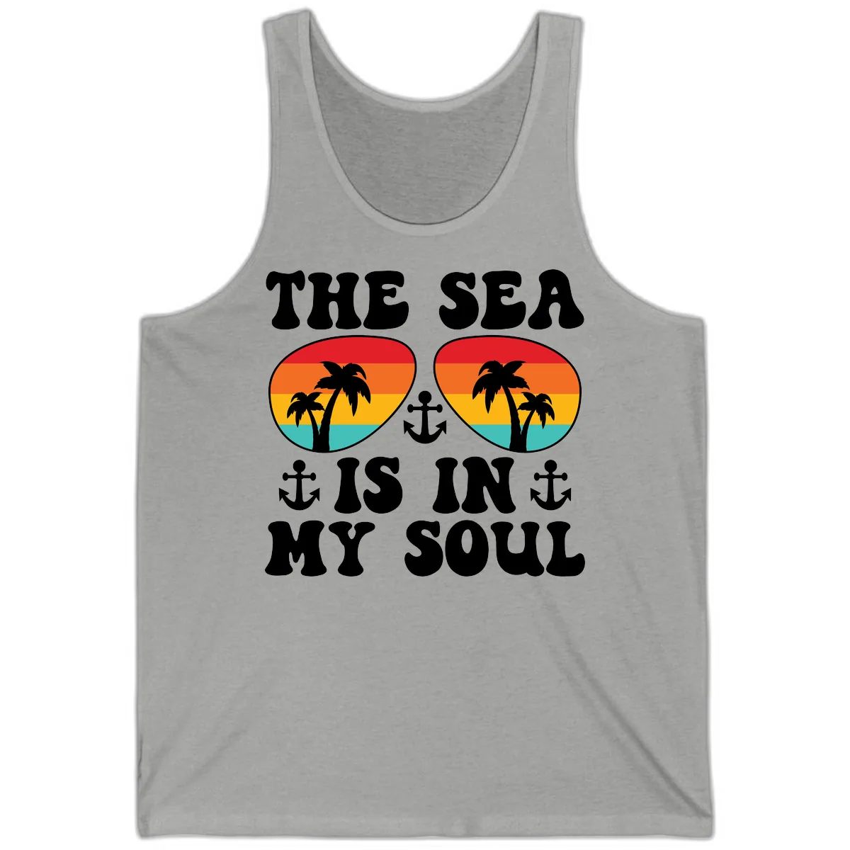 The Sea Is In My Soul Tank in Athletic Heather