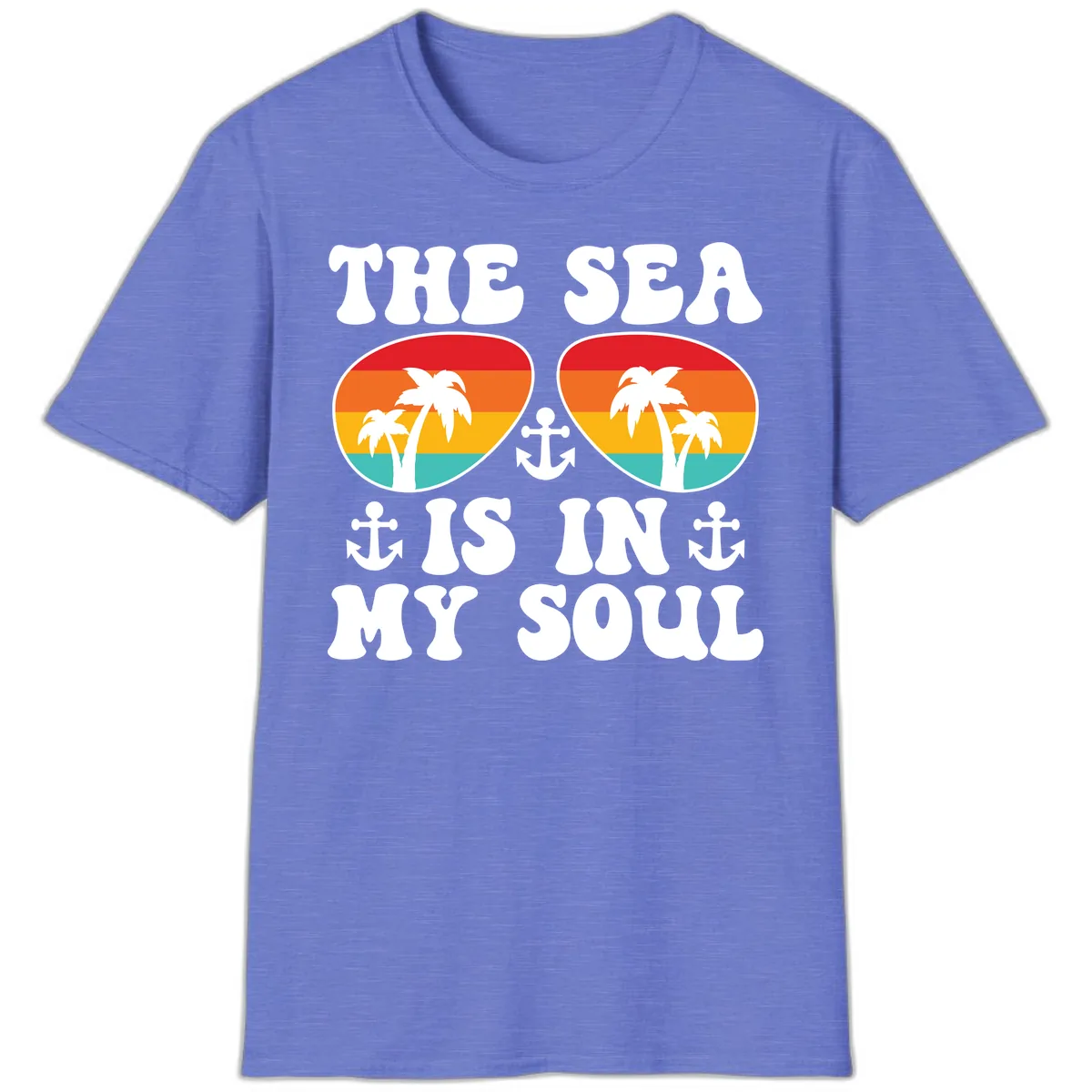 The Sea Is In My Soul T-Shirt in Heather Royal