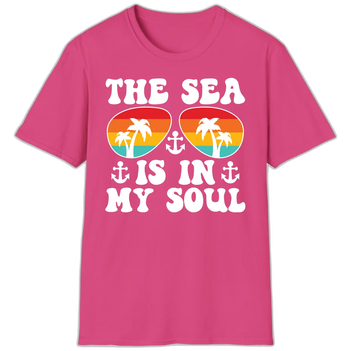 The Sea Is In My Soul T-Shirt in Heliconia